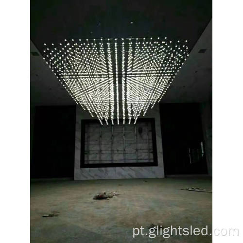 Lustre com luz pendente suspensa no lobby de hotel moderno personalizado